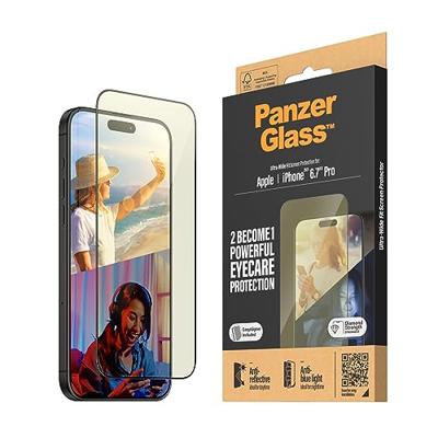 PanzerGlass Eyecare 2816 Screenprotector (glas) Apple iPhone 15 Pro Max 1 stuk(s) Blauwlichtfilter