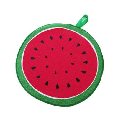 Soft Plush Kitchen Fabric Microfiber Hanging Washcloth Quick-Dry Hand Towel(Watermelon)