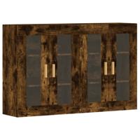 Hangkasten 2 st bewerkt hout gerookt eikenkleurig - thumbnail