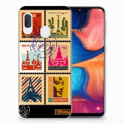 Samsung Galaxy A20e | Silliconen Back Cover | Postzegels