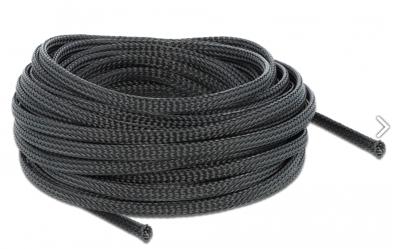 Delock 18848 Gevlochten hoes rekbaar 10 m x 6 mm zwart Delock 18848 Gevlochten hoes rekbaar 10 m x 6 mm zwart