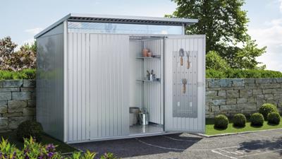 Biohort Metalen Berging AvantGarde A1 180x180x218 cm met enkele deur- Lessenaarsdak- Metaal- Biohort