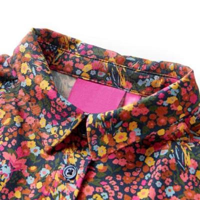 Kinderjurk met lange mouwen bloemenprint 92 meerkleurig - thumbnail