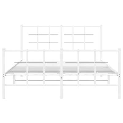 Bedframe met hoofd- en voeteneinde metaal wit 140x190 cm Bedframe met hoofd- en voeteneinde metaal wit 140x190 cm
