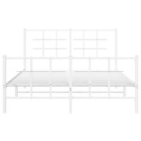 Bedframe met hoofd- en voeteneinde metaal wit 140x190 cm - thumbnail