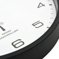 VidaXL Wandklok met quartz uurwerk radiogestuurd 31 cm wit en zwart - thumbnail