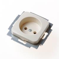 Busch-Jaeger wandcontactdoos 1-voudig zonder randaarde inbouw creme - thumbnail