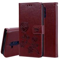 Rose reliëf horizontale Flip PU lederen draagtas voor Huawei mate 20 lite met houder & kaartsleuven & portemonnee (bruin) - thumbnail