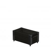 Zwarte Rechthoekige Plantenbak Op Wielen - thumbnail