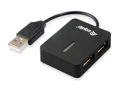 Equip USB-Hub USB 2.0-hub 2 poorten Zwart