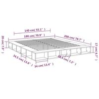 Bedframe bewerkt hout grijs sonoma eikenkleurig 180x200 cm - thumbnail