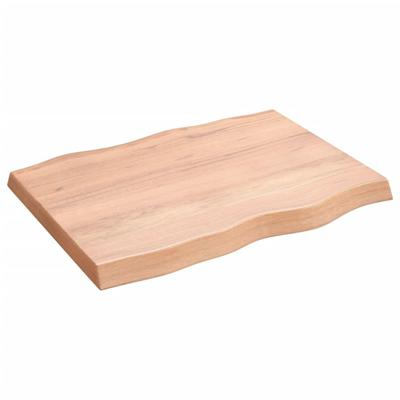 Tafelblad natuurlijke rand 80x60x(2-6) cm eikenhout lichtbruin