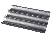 Geperforeerde bakplaat - BIRKMANN - EASY BAKING - Koolstofstaal - Antiaanbaklaag - Voor 3 stokbroden - 39,5 x 29,5 x 4,5 cm - thumbnail