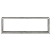 VidaXL Wandschappen kubus 4 st 80x15x26,5 cm bewerkt hout betongrijs - thumbnail