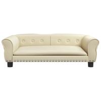 Hondenmand 95x55x30 cm kunstleer crèmekleurig - thumbnail