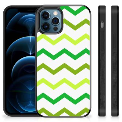 iPhone 12 Pro | 12 (6.1") Bumper Case Zigzag Groen