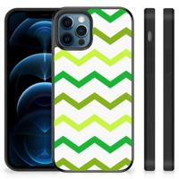 iPhone 12 Pro | 12 (6.1") Bumper Case Zigzag Groen - thumbnail