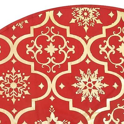 VidaXL Luxe kerstboomrok met sok rood 122 cm stof - thumbnail
