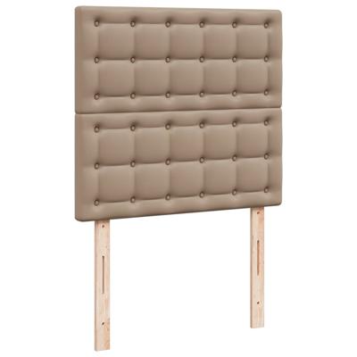 Boxspring met matras kunstleer cappuccinokleurig 120x190 cm - thumbnail