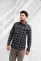 Pure Path Heavy Twill Checked Overhemd Heren Zwart - Maat XL - Kleur: Zwart | Soccerfanshop - thumbnail
