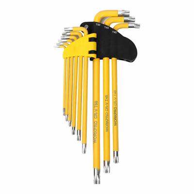 WorkPro Torx T-profiel stifsleutelset T 10, T 15, T 20, T 25, T 27, T 30, T 40, T 45, T 50