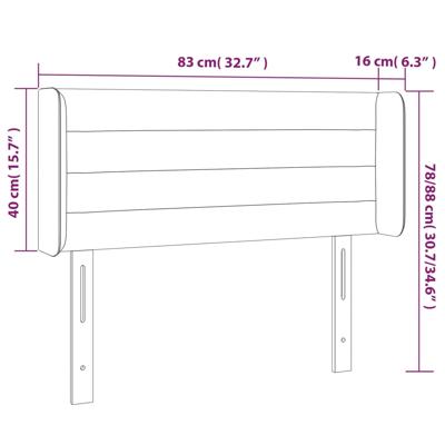Hoofdbord met randen 147x16x118/128 cm fluweel donkergroen - thumbnail