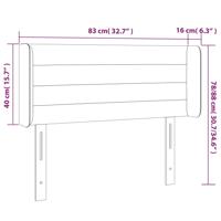 Hoofdbord met randen 203x16x118/128 cm stof crèmekleurig - thumbnail