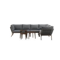 Nohr Loungeset 'Fanendo' Met hoekbank en 3 tafels, kleur Bruin - thumbnail