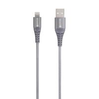 Skross SKCA0011A-MFI120CN USB-kabel USB 2.0 USB-A stekker 1.20 m Grijs Rond, Flexibel, Stoffen mantel - thumbnail