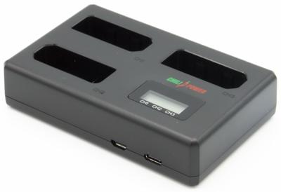 ChiliPower Nikon EN-EL14 / EN-EL14a Triple Lader - Laadt 3 accu's, ook tegelijkertijd ChiliPower Nikon EN-EL14 / EN-EL14a Triple Lader - Laadt 3 accu's, ook tegelijkertijd