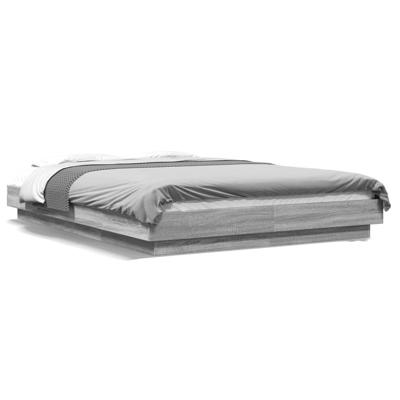 Bedframe bewerkt hout grijs sonoma eikenkleurig 120x200 cm - thumbnail