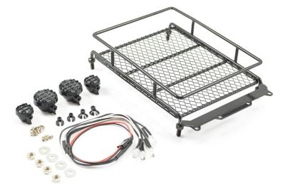 Bagagerek, met 4 lampen, 130x110mm - Zwart