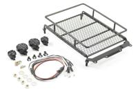 Bagagerek, met 4 lampen, 130x110mm - Zwart - thumbnail