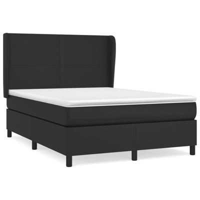 Boxspring met matras kunstleer zwart 140x190 cm - thumbnail