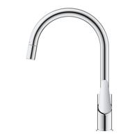 Grohe QuickFix Start Curve keukenmengkraan met uittrekbare handdouche rond chroom - thumbnail