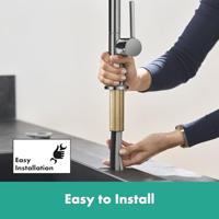 Hansgrohe Talis M54 ééngreeps keukenmengkraan 270 met uittrekbare uitloop en sBox, Brushed Black Chrome - thumbnail