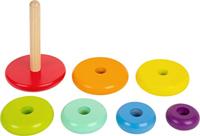 Small Foot houten stapeltoren regenboog, 7dlg. - thumbnail