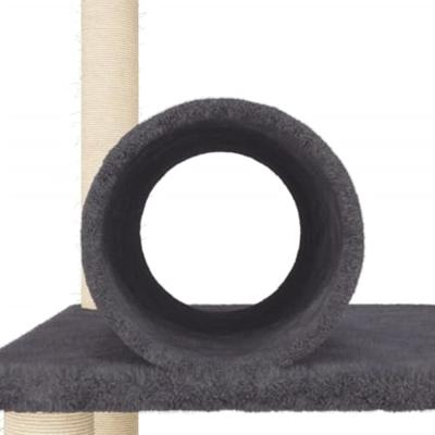 Kattenmeubel met sisal krabpalen 136 cm donkergrijs - thumbnail
