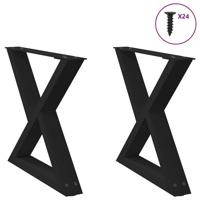 Salontafelpoten 2 st 60x(42-43,3) cm staal zwart - thumbnail