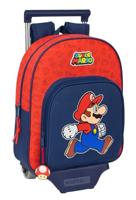 Schoolrugzak met Wielen Super Mario Trick Rood Donkerblauw 28 x 34 x 10 cm - thumbnail