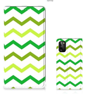 Samsung Galaxy A41 | Hoesje met Magneet | Zigzag Groen Samsung Galaxy A41 | Hoesje met Magneet | Zigzag Groen