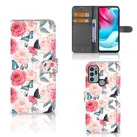 Motorola Moto G60s Hoesje Butterfly Roses - thumbnail