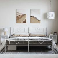 Bedframe met hoofd- en voeteneinde metaal wit 193x203 cm - thumbnail
