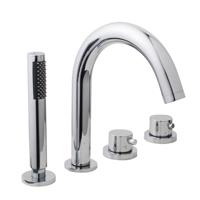 Wiesbaden Caral 4 gats badrandthermostaat afbouwdeel met inbouwdeel chroom sw62536/sw68919 - thumbnail