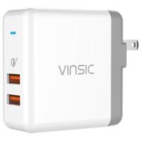 Vinsic 36W draagbare Dual-Port snelle Lader 3.0 Dual-Port USB muur Lader Travel Adapter Voor iPhone/iPad Samsung Galaxy S7/S6/Edge/Plus Mi5 etc US - thumbnail