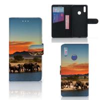 Huawei Y7 (2019) | Telefoonhoesje | Met pasjeshouder | Olifanten - thumbnail