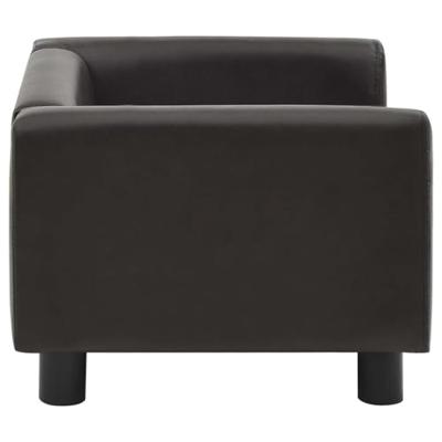 Hondenbank 60x43x30 cm pluche en kunstleer bruin