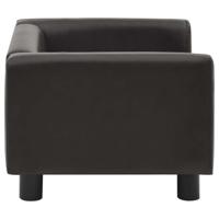 Hondenbank 60x43x30 cm pluche en kunstleer bruin - thumbnail