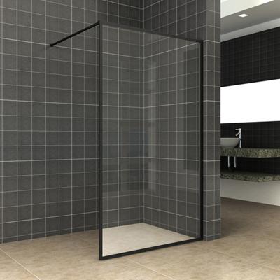 Wiesbaden Square inloopdouche 800x2000 10mm nano helder glas/mat zwart