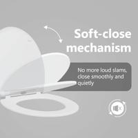 VidaXL Toiletzitting wit 47 x 37,5 x 3,8 cm duroplast - thumbnail